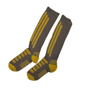 L.L. Bean Ski Socks Gray Yellow Size Small